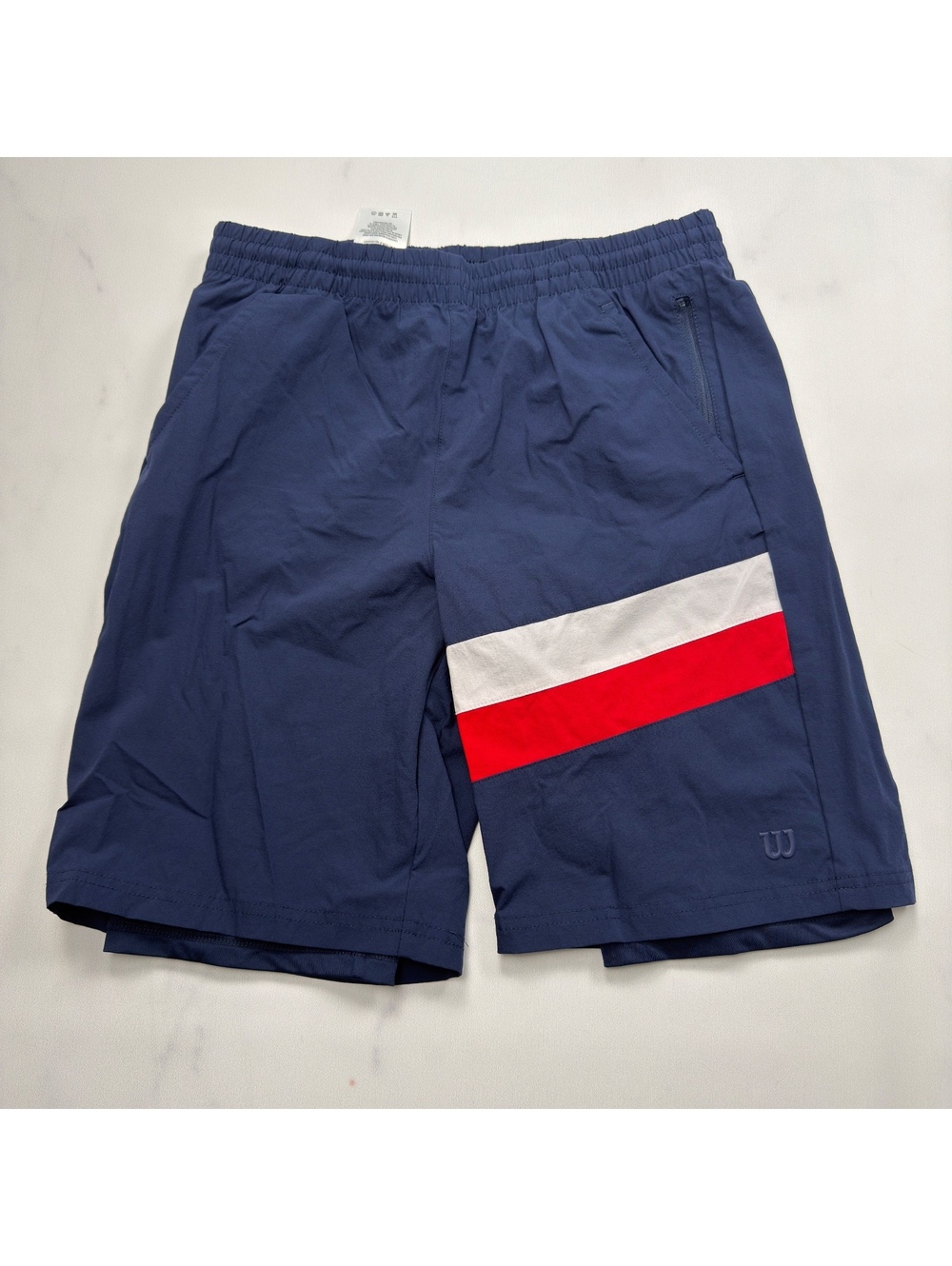 Wilson Athletic Shorts Navy Red White Stripe - Boys XL